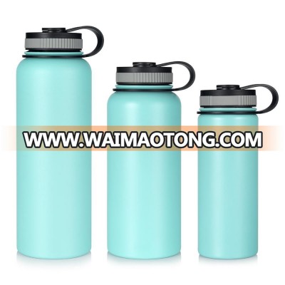 High Quality 32oz 40oz  Double-Walled Vacuum Wide Mouth Stainless Steel Insulated Sport Bottle, Custom Laser Engraved Thermos