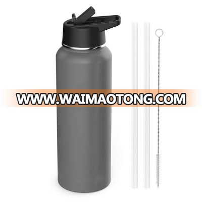 Wholesale Custom 40oz 32oz 24oz 18oz Double Wall Vacuum Insulated Stainless Steel Water Bottle with Straw & Wide Mouth Lids