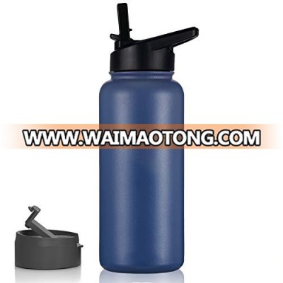 Hot Sale Double Wall Vacuum Insulated Stainless Steel Water Bottle Wide mouth drink sport bottles with different cover