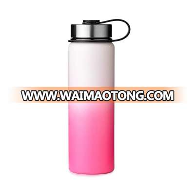 Double Wall Stainless Steel Water Bottle, Colorful Stainless Steel Sport Outdoor Bottle With Different Cover